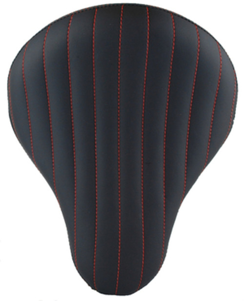 BLACKW/ RED STITCH CHOPPER BOBBER RIGID SOLO SPRING SEAT 16"