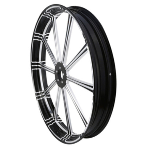 Custom Chrome 26" 3.5" Flash Black Front Wheel Rim Fits For Harley Touring Glide 2008-2024 Non ABS