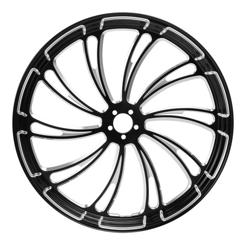 Custom Chrome 23 3.5" Black Billet CNC Front Wheel Rim 10 Spoke Fits For Harley Touring Custom
