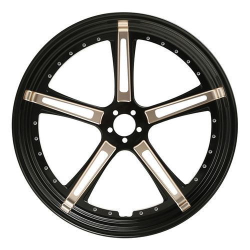 Custom Chrome  21 3.5" Black Billet CNC Front Wheel Rim 5 Spokes Fits For Harley Touring Custom