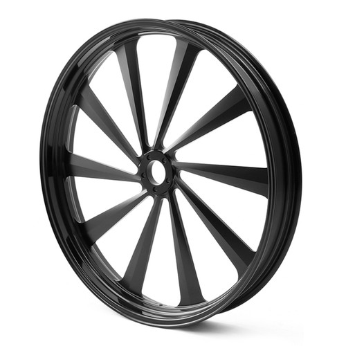 Custom Chrome 26" 3.5" CNC Black Billet Front Wheel Rim 10 Spoke Fit For Harley Touring Custom