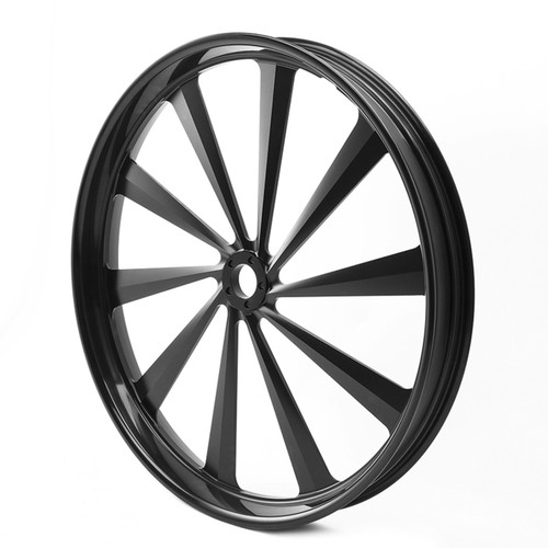 Custom Chrome 30" 3.5" CNC Black Billet Front Wheel Rim 10 Spoke Fit For Harley Touring Custom