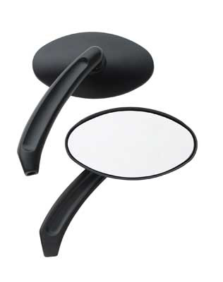 OVAL BILLET MIRROR BLACK