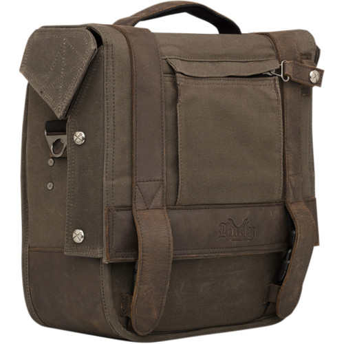 Burly Brand #B15-1000D - Voyager Detachable Waxed Cotton Saddlebag - Brown