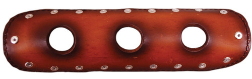 ANTIQUE BROWN 9" LEATHER HEAT SHIELD WITH CIRCLE CUTS