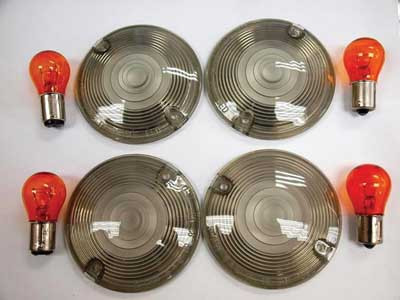 Custom Chrome Smoked Turn Signal Lens Kits Fit For Harley FLHR/C FLHT/C/U 86-09 FLTR 86-03