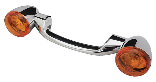 REVOX CHROME TURN SIGNAL BAR W/AMBER LENS