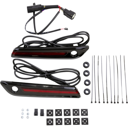 Ciro #40171 - Hinge Covers - Red Lens - Black