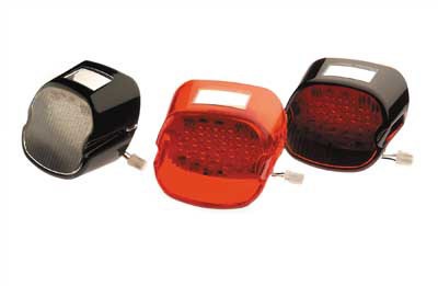 Custom Chrome Red Laydown Taillight Lenses & LED Lights Fit For Harley Sportsters XL 1999-Up