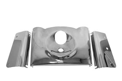 Custom Chrome Smooth 3-Piece Fork Tins Covers Kit Chrome Black Fit For Harley Softail FLST 2000-2015