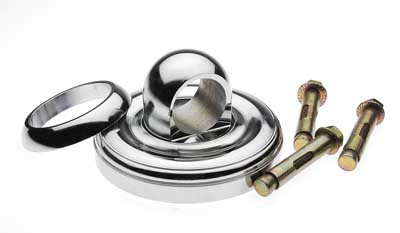 Custom Chrome Chrome Hardened Steel Maximum Security Lockdown Kit W/ Anchor Bolts For Padlock