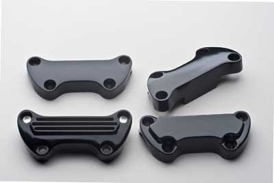 Custom Chrome Black Replacement Standard Handlebar Top Finned Clamps Fit For Harley 1974-up