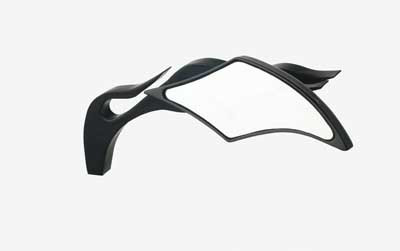 Custom Chrome Black Rear-View Mirrors Flame Stem Fit For Harley