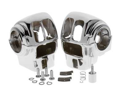 Custom Chrome Handlebar Switch Housings Radio Only sets Fit For Harley Touring models 96-06