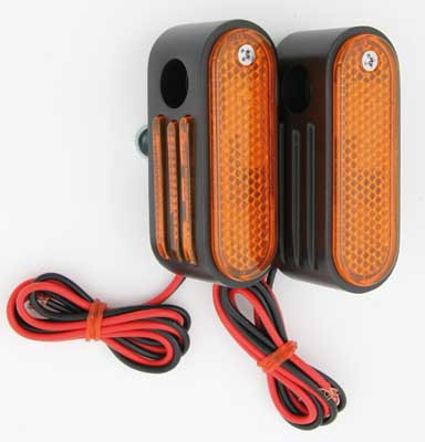 MRKR LITES AMBER/FRNT SNGL BLK