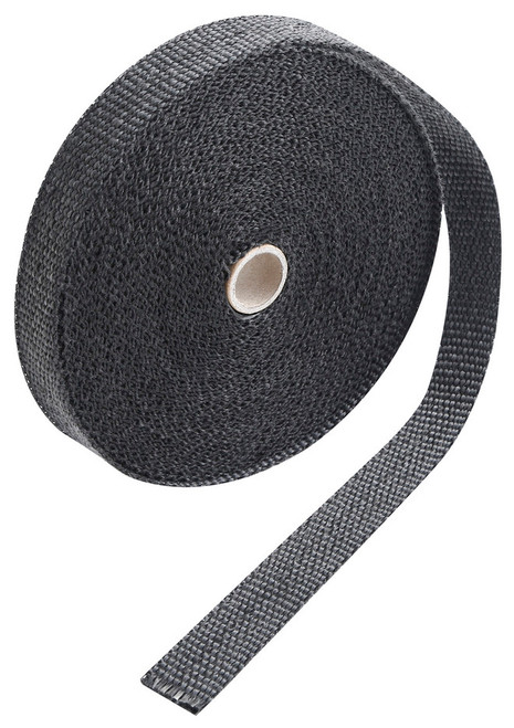 Custom Chrome 1"x50' Fibreglass Black Exhaust Manifold Header Pipe Heat Wrap Thermal Tape Roll
