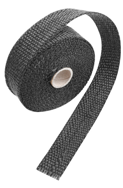 Custom Chrome 1"x15' Fibreglass Black Exhaust Manifold Header Pipe Heat Wrap Thermal Tape Roll