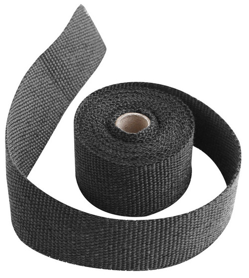 Custom Chrome 2"x15' Fibreglass Black Exhaust Manifold Header Pipe Heat Wrap Thermal Tape Roll