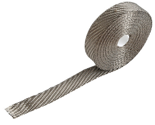 Custom Chrome 1" x 50' Fibreglass Titanium Exhaust Manifold Header Pipe Heat Wrap Thermal Tape