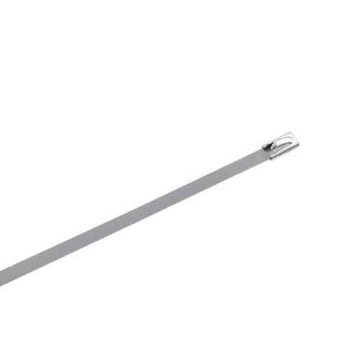 Custom Chrome 14" Stainless Steel Exhaust Strap Coated Metal Self-Locking Cable Zip Ties 4Pcs