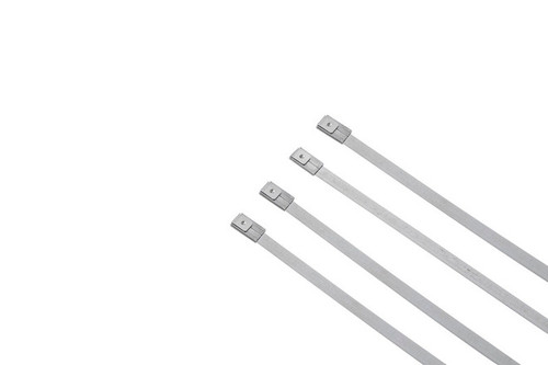 Custom Chrome 14" Stainless Steel Exhaust Strap Coated Metal Self-Locking Cable Zip Ties 4Pcs