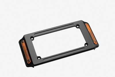 Custom Chrome Aluminum Universal Black License Plate Frame W/ 12V Marker Light Fit For Harley