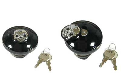 BLK SKULL LOCK CAP VENT 82-95