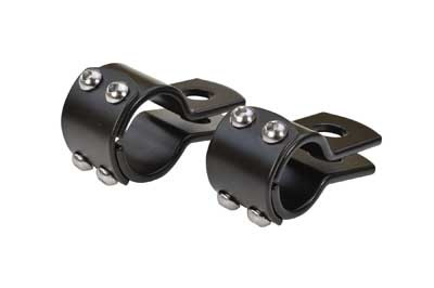 Custom Chrome 1-1/8" 3 Piece Universal Frame Tube Clamp Black Fits For Harley Models & Customs