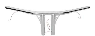 Santee 8" Rise 1-1/4" Straight-Up T-Bar Handlebar Gloss Black Chrome Fit For Harley 82-up 3.5" C to C Hole