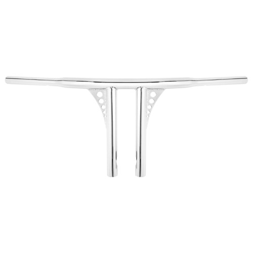 Santee 10" Rise 1.25" T-Bar Straight-Up Handlebar Chrome Gloss Black Fit For Harley 3.5 C to C Hole