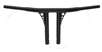 Santee 10" Rise 1.25" T-Bar Straight-Up Handlebar Chrome Gloss Black Fit For Harley 3.5 C to C Hole
