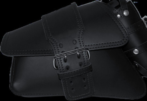 2004 UP SPORSTER BLACK LEATHER SADDLE BAG WITH WIDE STRAP AN