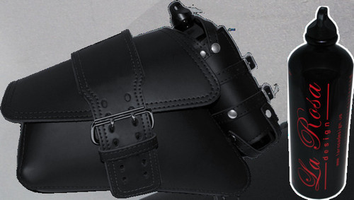 2004 UP SPORSTER BLACK LEATHER SADDLE BAG WITH WIDE STRAP AN