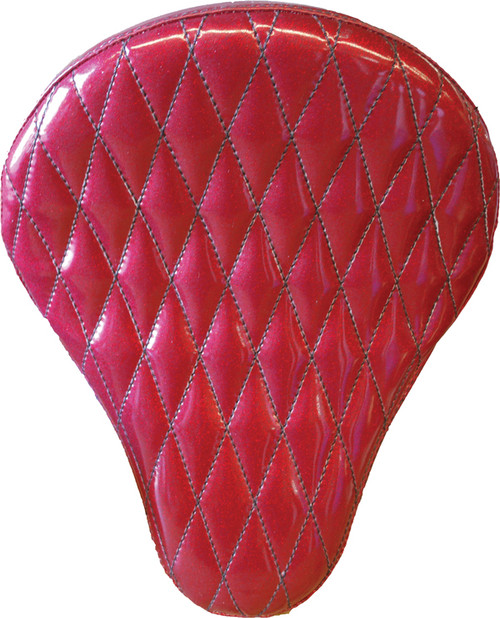 16IN. RED METAL FLAKE DIAMOND TUCK SOLO SEAT.