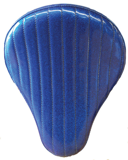 16IN. BLUE METAL FLAKE TUCK & ROLL SOLO SEAT.