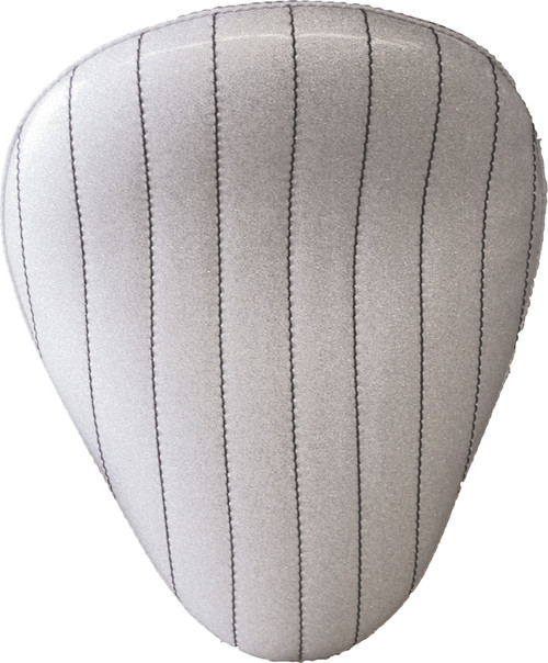 13IN. WHITE METAL FLAKE TUCK & ROLL SOLO SEAT.