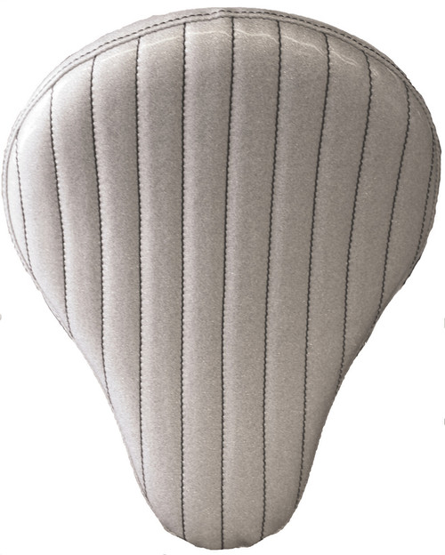 16IN. WHITE METAL FLAKE TUCK & ROLL SOLO SEAT.