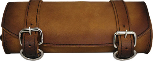 ANTIQUE TAN LEATHER FRONT FORK TOOL BAG