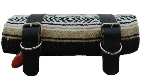 BROWN MEXICAN SERAPE ROLL-UP BLANKET