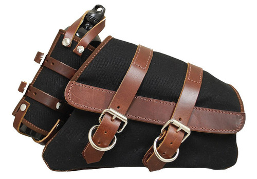 BLK.CANVAS RT.SADDLEBAG W/BOTTLE XL04-UP