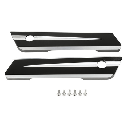 Custom Chrome Saddlebags Hinge Latch Covers Gloss Black Chrome Fit For Harley Touring Road King Glide 14-up