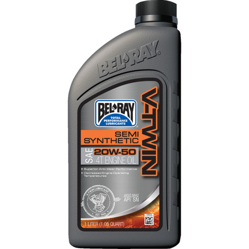 Bel-ray #96910-BT1 - V Twin Semi Synthetic Oil - 20W-50 -1L