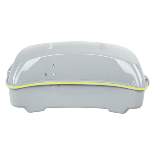 HR3 Apple Green / White Gray 10.7" Chopped Style Touring Trunk Luggage For 14-24 Harley Touring