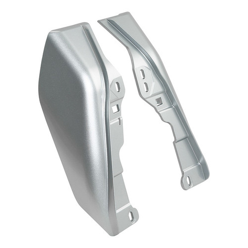HR3 Midnight Blue / Barracuda Silver Mid Frame Air Heat Deflectors For Harley Touring and Trike Models 09-24