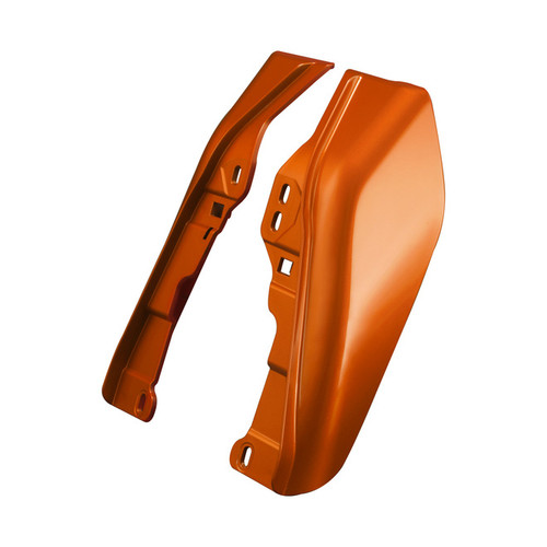 HR3 Scorched Orange / Black Denim Mid-Frame Air Deflectors For Harley Touring and Trike Models 09-24