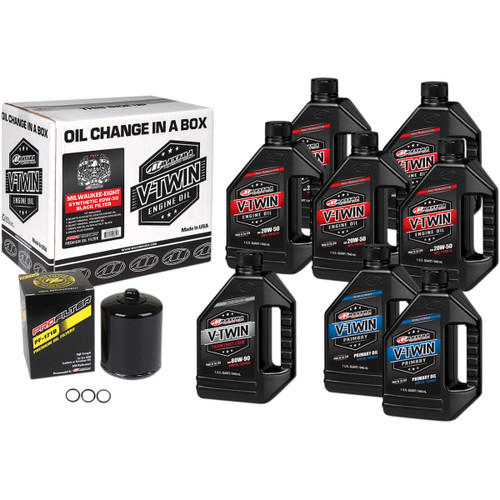 Maxima Racing OIL #90-129018PB - M8 Synthetic 20W-50 Oil Change Kit - Black Filter