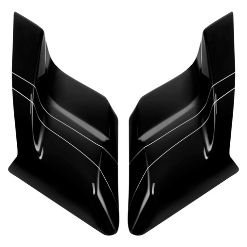 VIVID BLACK W/ DUAL SILVER LINES STRETCHED SIDE COVERS 14-UP