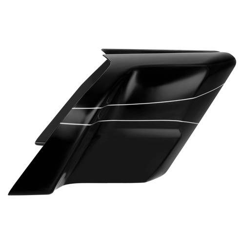 VIVID BLACK W/ DUAL SILVER LINES STRETCHED SIDE COVERS 14-UP