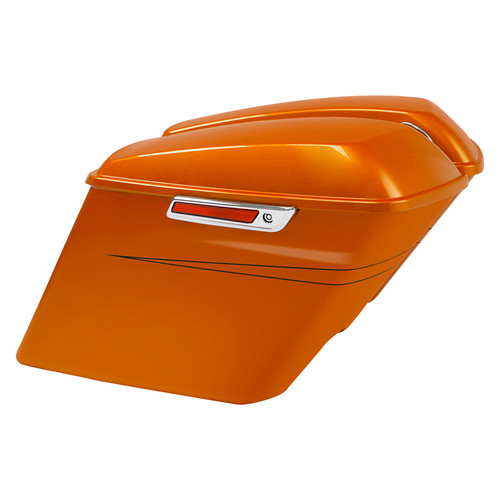 HR3 Amber Whiskey 5" Stretched Extended Saddlebags For Harley Touring 2014-2023