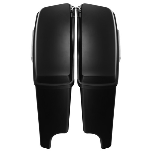 BLACK DENIM W/ DUAL RED LINES CVO STRETCHED SADDLEBAGS 14-UP